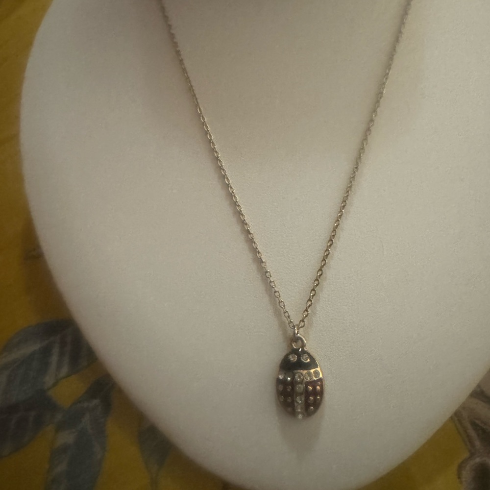 Ladybug Pendant Necklace in a Gold-Tone Metal - Women's Jewelry